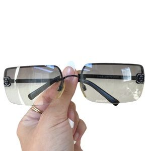 |SOLD| Authentic Chanel Crystal Rimless 4104-B Sunglasses